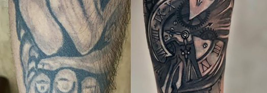 Clock Cover Up Tattoo
