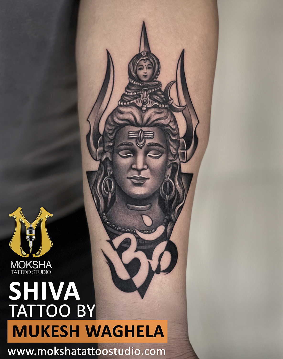 Shiva Tattoo by Mukesh Waghela The Best Tattoo Artist In Goa At Moksha Tattoo Studio Goa India. - Best Tattoo Studio Goa, Safe, Hygienic - Moksha Tattoo