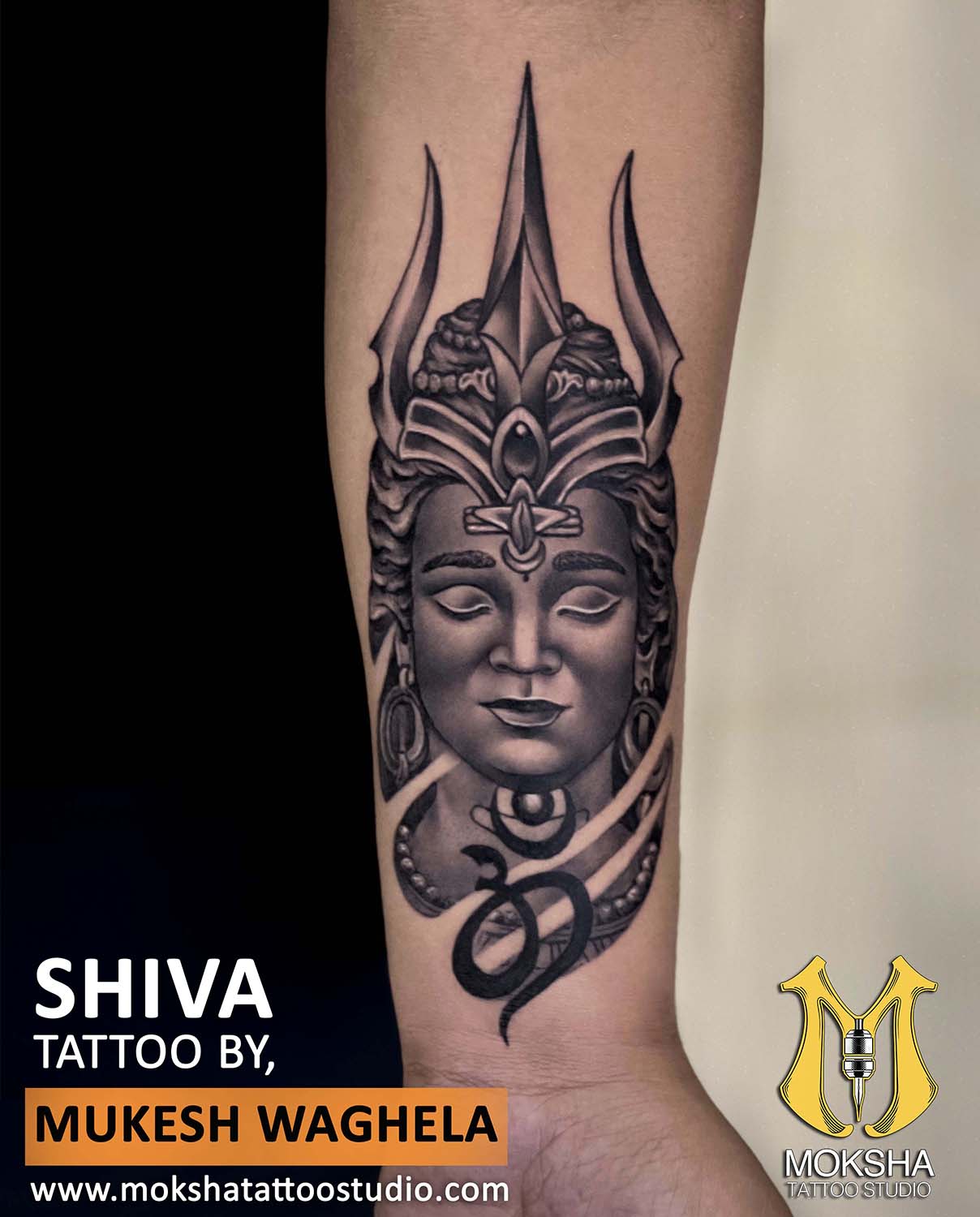 Shiva Tattoo By Mukesh Waghela The Best Tattoo Artist In Goa At Moksha Tattoo Studio Goa India. - Best Tattoo Studio Goa, Safe, Hygienic - Moksha Tattoo