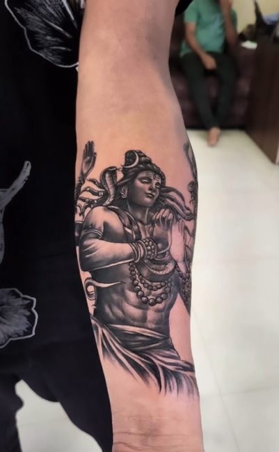 Shiva Tattoo art by World Famous Mukesh Waghela at Moksha Tattoo, Goa, India